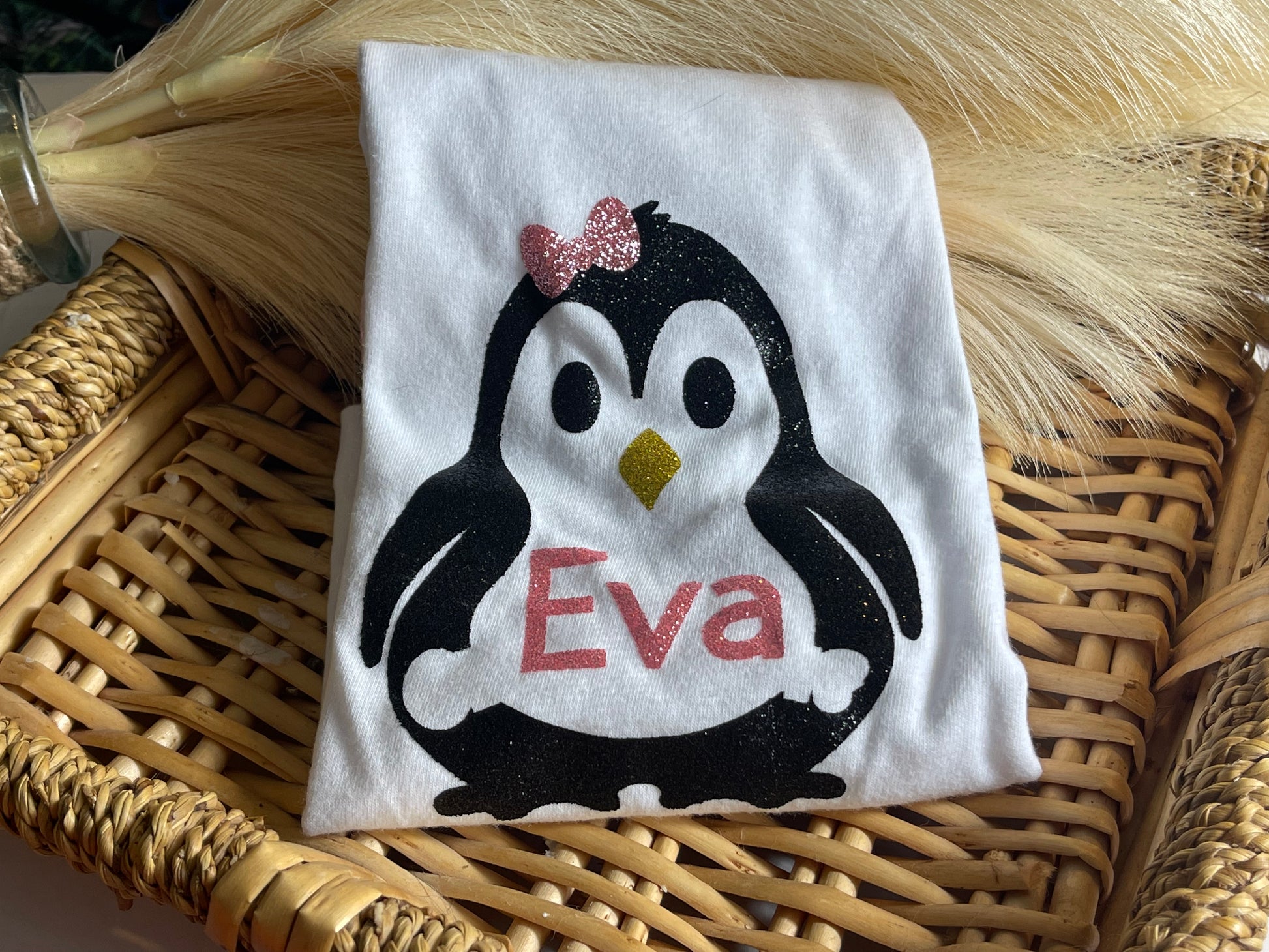 Penguin with green hat or pink bow ( customized name available) - Young Hugs