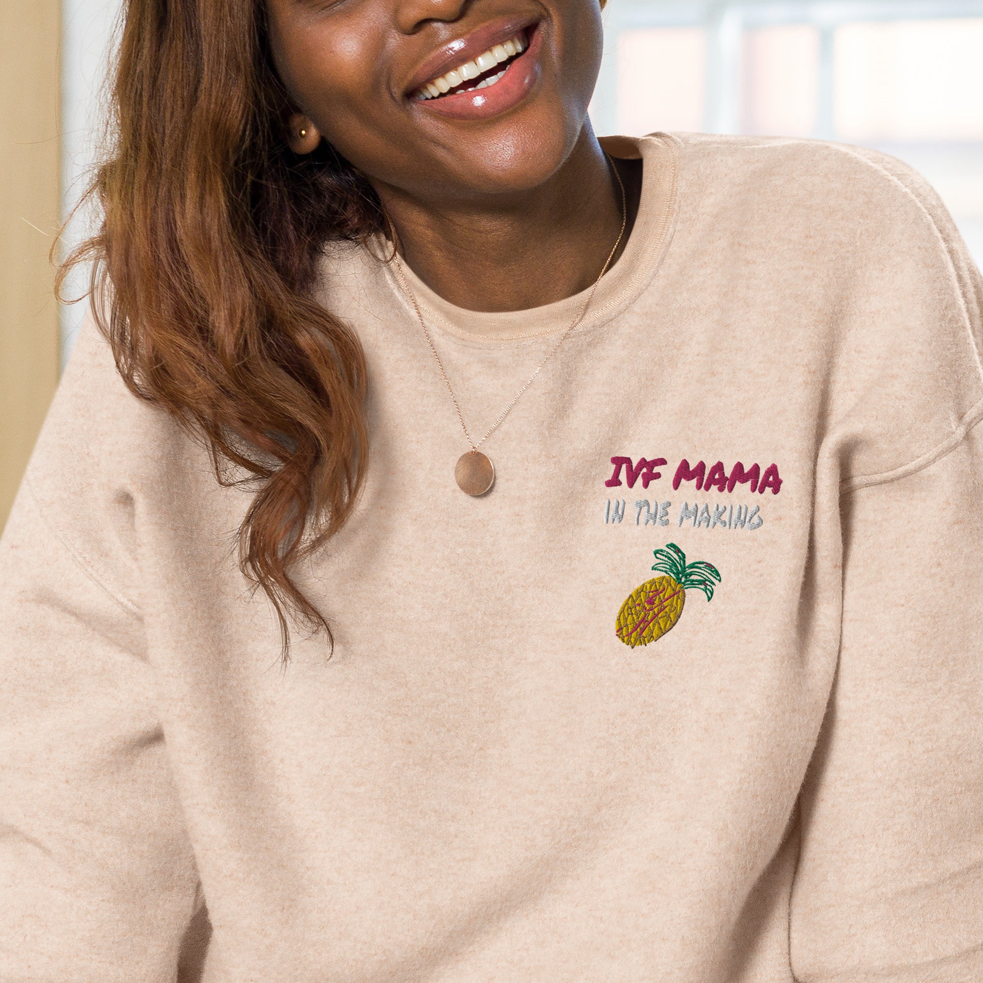 IVF MAMA in the making  women's  sueded fleece sweatshirt - Young Hugs
