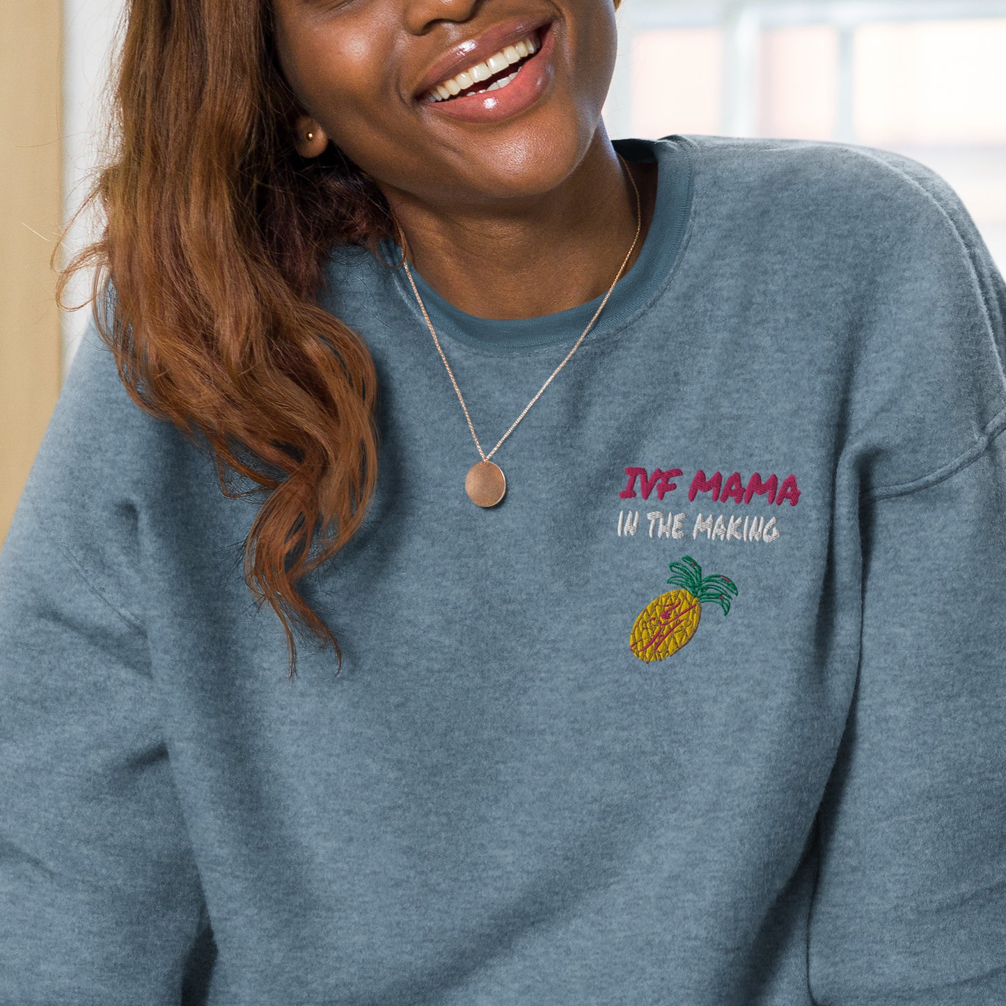 IVF MAMA in the making  women's  sueded fleece sweatshirt - Young Hugs